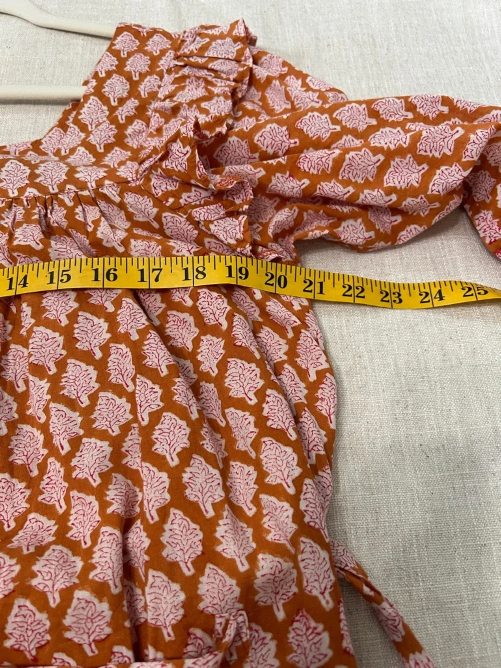 Emerson Fry India Collection Adelina Dress Women’s M Bell Sleeve Ruffle Mini - Picture 12 of 15